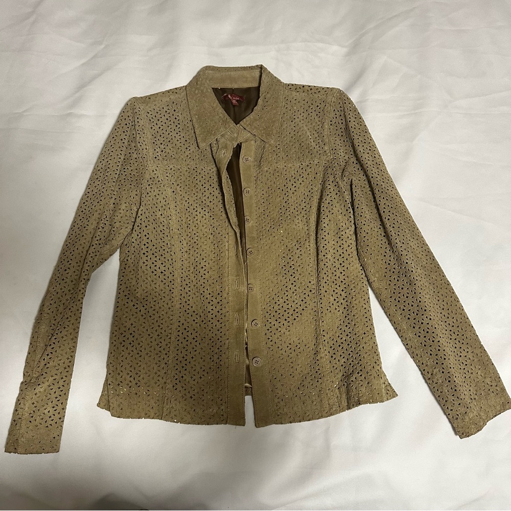 Elegant Women's Tan jacket 100% leather size XS